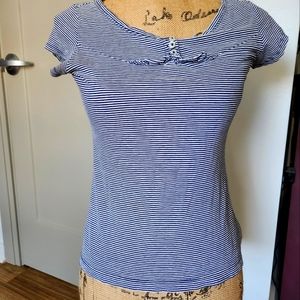 Blue and white striped shirt